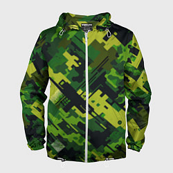 Ветровка с капюшоном мужская Camouflage - pattern ai art, цвет: 3D-белый