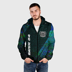 Ветровка с капюшоном мужская Bayer 04 glitch blue, цвет: 3D-черный — фото 2