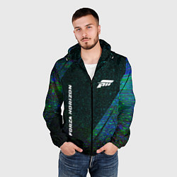 Ветровка с капюшоном мужская Forza Horizon glitch blue, цвет: 3D-черный — фото 2