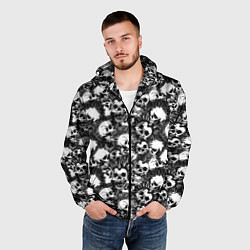Ветровка с капюшоном мужская Панк черепа, цвет: 3D-черный — фото 2