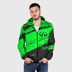 Ветровка с капюшоном мужская Infiniti sport green, цвет: 3D-черный — фото 2