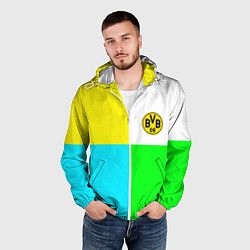 Ветровка с капюшоном мужская Borussia color cport, цвет: 3D-белый — фото 2