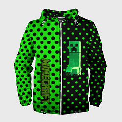 Ветровка с капюшоном мужская Minecraft creeper pattern, цвет: 3D-белый