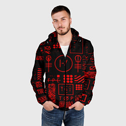 Ветровка с капюшоном мужская Twenty one pilots pattern rock, цвет: 3D-черный — фото 2