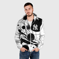 Ветровка с капюшоном мужская New York Yankees baseball team - abstraction, цвет: 3D-белый — фото 2