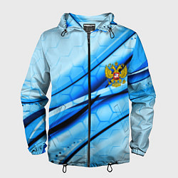 Мужская ветровка Герб РФ соты текстура