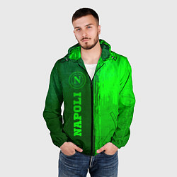 Ветровка с капюшоном мужская Napoli - green gradient по-вертикали, цвет: 3D-черный — фото 2