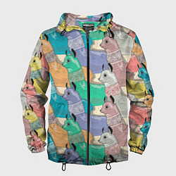 Мужская ветровка Разноцветные ламы паттерн