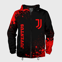 Ветровка с капюшоном мужская Juventus - red gradient вертикально, цвет: 3D-черный