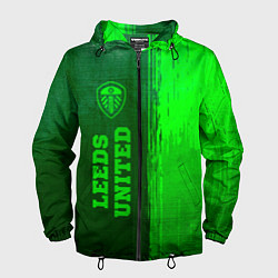 Ветровка с капюшоном мужская Leeds United - green gradient по-вертикали, цвет: 3D-черный