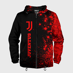 Ветровка с капюшоном мужская Juventus - red gradient по-вертикали, цвет: 3D-черный