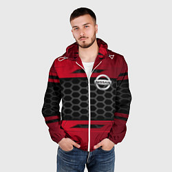 Ветровка с капюшоном мужская Nissan auto steel, цвет: 3D-белый — фото 2