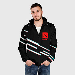 Ветровка с капюшоном мужская DOTA2 lines, цвет: 3D-черный — фото 2