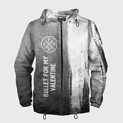 Ветровка с капюшоном мужская Bullet For My Valentine - grey gradient по-вертика, цвет: 3D-черный