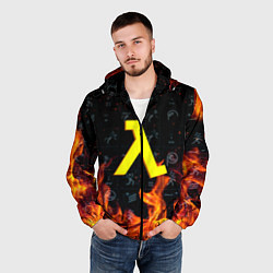 Ветровка с капюшоном мужская Half life fere steel, цвет: 3D-черный — фото 2