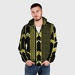 Ветровка с капюшоном мужская Закулисье классика на чёрном фоне, цвет: 3D-черный — фото 2