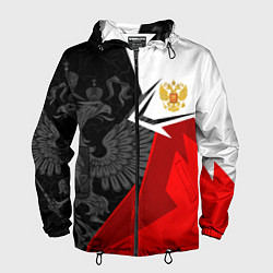 Мужская ветровка Герб России - красно-белый