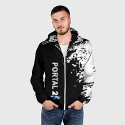 Ветровка с капюшоном мужская Portal краски черно белый, цвет: 3D-белый — фото 2