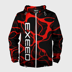 Ветровка с капюшоном мужская Exeed - red liquid, цвет: 3D-белый