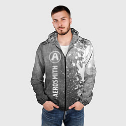 Ветровка с капюшоном мужская Aerosmith - grey gradient по-вертикали, цвет: 3D-черный — фото 2