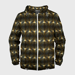 Ветровка с капюшоном мужская Золотое сияние, цвет: 3D-белый