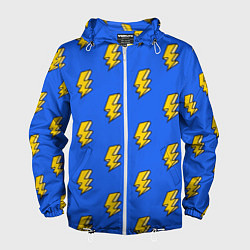 Ветровка с капюшоном мужская Супер молнии, цвет: 3D-белый