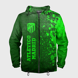 Ветровка с капюшоном мужская Atletico Madrid - green gradient по-вертикали, цвет: 3D-черный