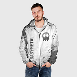 Ветровка с капюшоном мужская Babymetal - white gradient вертикально, цвет: 3D-черный — фото 2