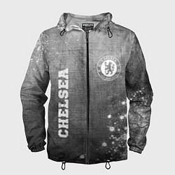 Ветровка с капюшоном мужская Chelsea - grey gradient вертикально, цвет: 3D-черный