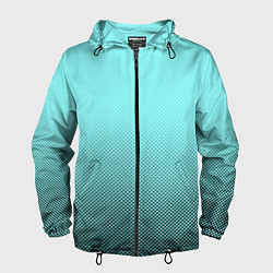Мужская ветровка Градиент текстура с точками голубой