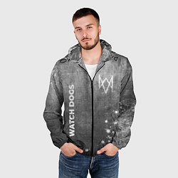 Ветровка с капюшоном мужская Watch Dogs - grey gradient вертикально, цвет: 3D-черный — фото 2