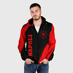 Ветровка с капюшоном мужская Napoli - red gradient вертикально, цвет: 3D-черный — фото 2