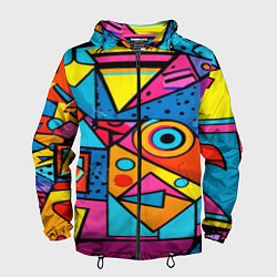 Ветровка с капюшоном мужская Кислая геометрия, цвет: 3D-черный