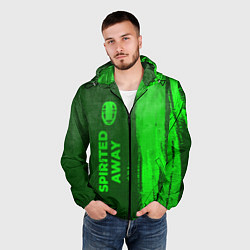 Ветровка с капюшоном мужская Spirited Away - green gradient по-вертикали, цвет: 3D-черный — фото 2