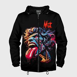 Ветровка с капюшоном мужская Mick Jagger - Rolling Stones, цвет: 3D-черный
