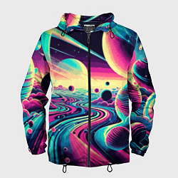 Мужская ветровка Неоновый разноцветный космос