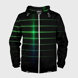 Мужская ветровка The line is green and black