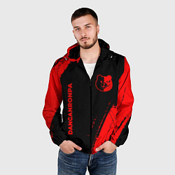 Ветровка с капюшоном мужская Danganronpa - red gradient вертикально, цвет: 3D-черный — фото 2