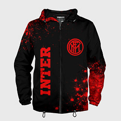 Ветровка с капюшоном мужская Inter - red gradient вертикально, цвет: 3D-черный