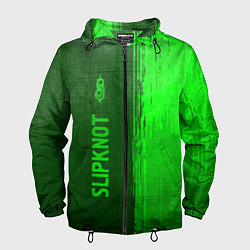 Ветровка с капюшоном мужская Slipknot - green gradient по-вертикали, цвет: 3D-черный