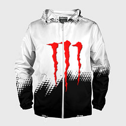 Мужская ветровка Monster energy чёрно белые краски
