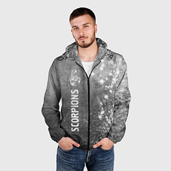 Ветровка с капюшоном мужская Scorpions - grey gradient по-вертикали, цвет: 3D-черный — фото 2