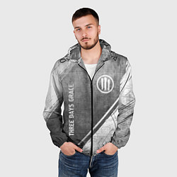 Ветровка с капюшоном мужская Three Days Grace - grey gradient вертикально, цвет: 3D-черный — фото 2