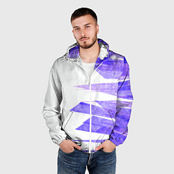Ветровка с капюшоном мужская Color white purple, цвет: 3D-белый — фото 2