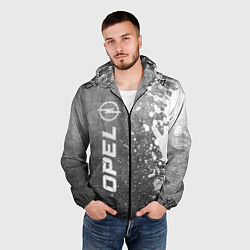 Ветровка с капюшоном мужская Opel - grey gradient по-вертикали, цвет: 3D-черный — фото 2