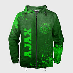 Ветровка с капюшоном мужская Ajax - green gradient вертикально, цвет: 3D-черный