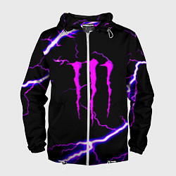 Ветровка с капюшоном мужская Monster energy neon storm, цвет: 3D-белый