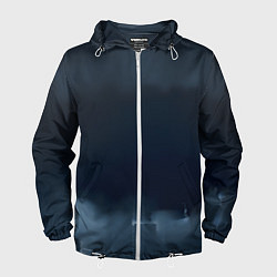 Ветровка с капюшоном мужская Черные градиенты, цвет: 3D-белый