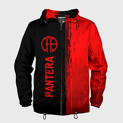 Ветровка с капюшоном мужская Pantera - red gradient по-вертикали, цвет: 3D-черный