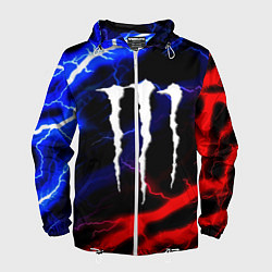 Мужская ветровка Monster energy молнии неон